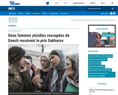https://information.tv5monde.com/terriennes/deux-femmes-y%C3%A9zidies-rescapees-de-daech-recoivent-le-prix-sakharov-136153