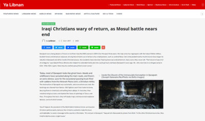 http://yalibnan.com/2017/07/01/iraqi-christians-wary-of-return-as-mosul-battle-nears-end/
